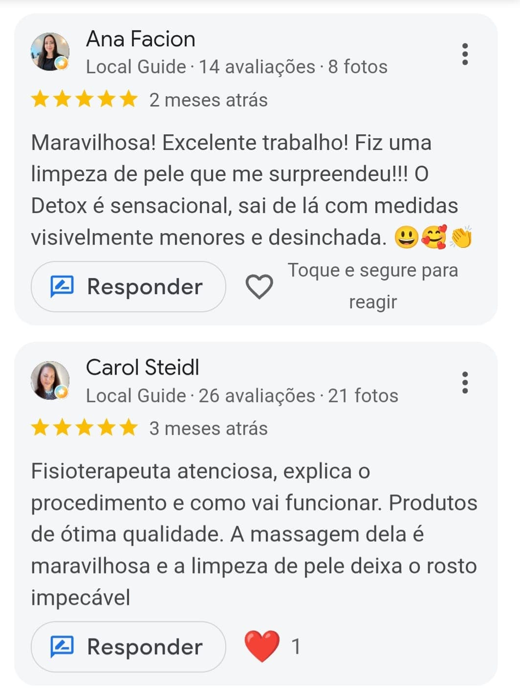 Avaliação real no Google sobre a Vânia Amaral 1