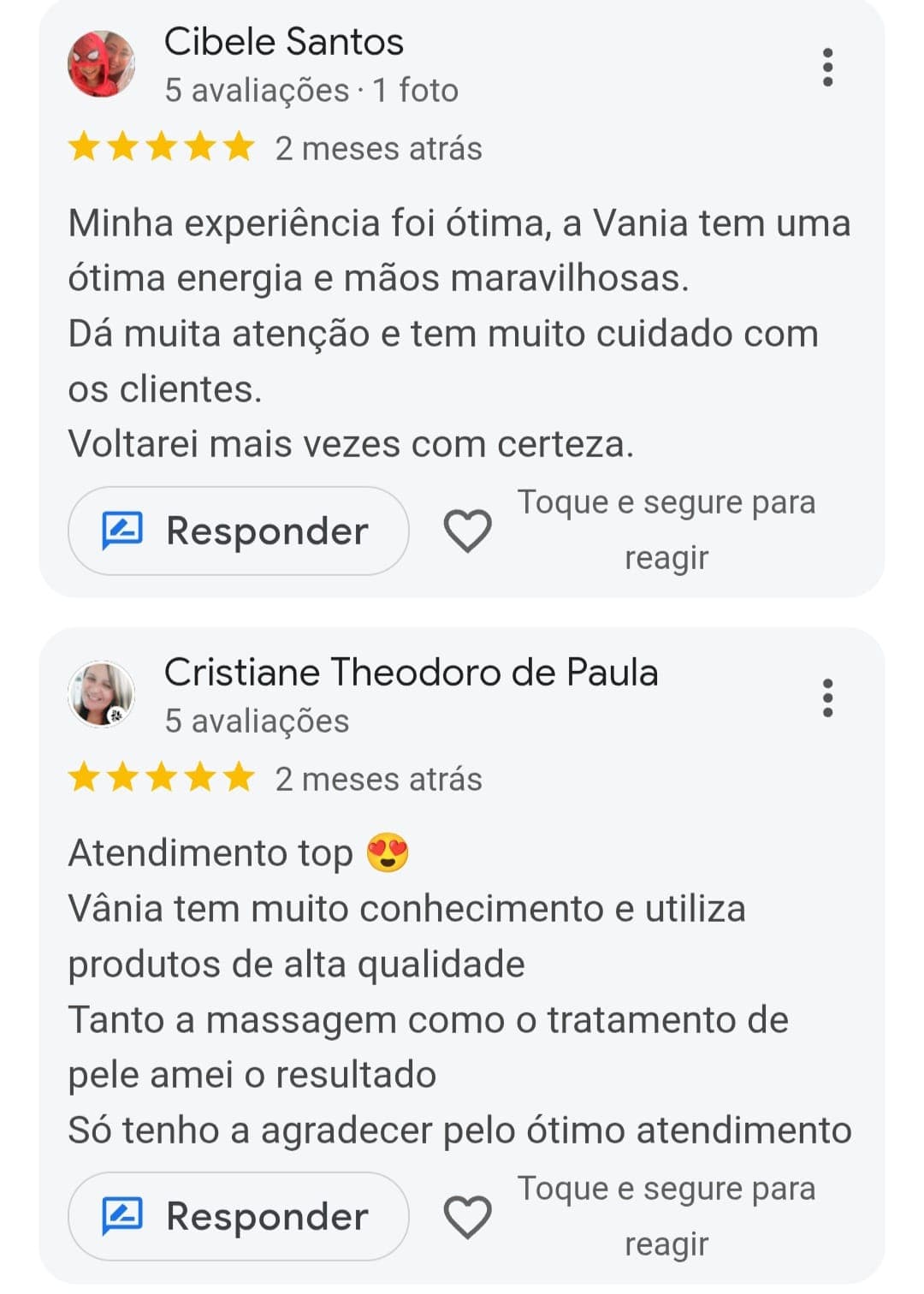 Avaliação real no Google sobre a Vânia Amaral 3