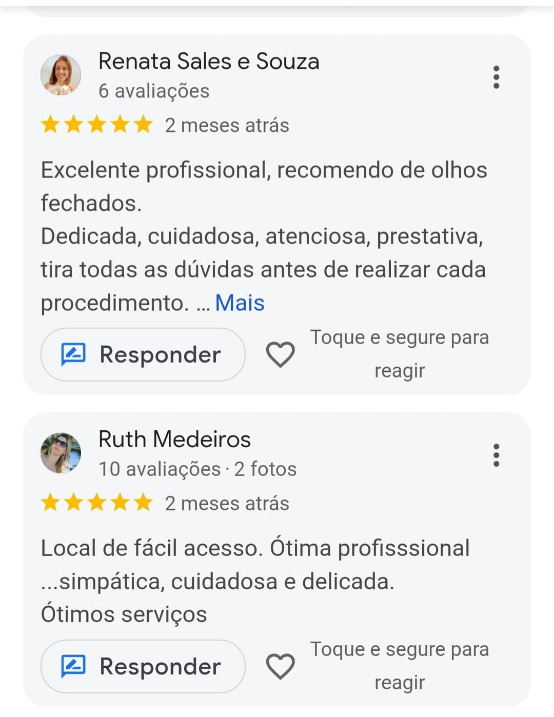 Avaliação real no Google sobre a Vânia Amaral 4