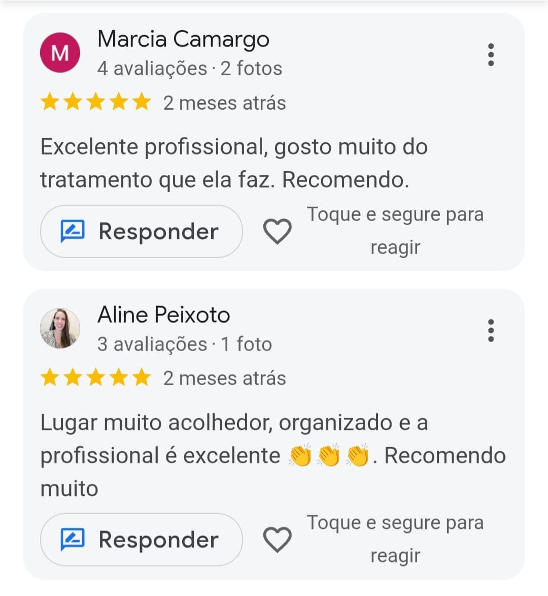 Avaliação real no Google sobre a Vânia Amaral 5